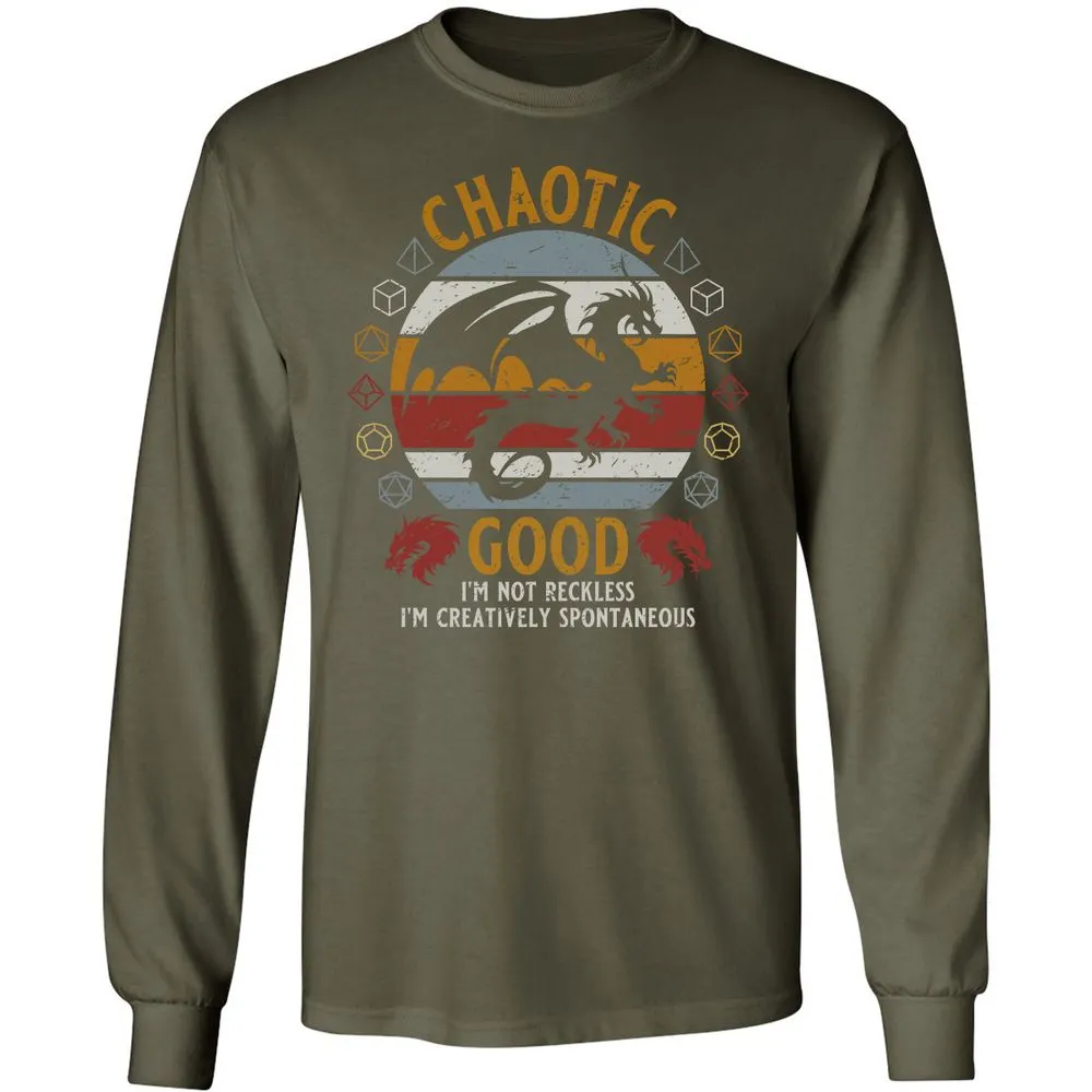 Chaotic Good Long Sleeve T-Shirt - Military Green - 16