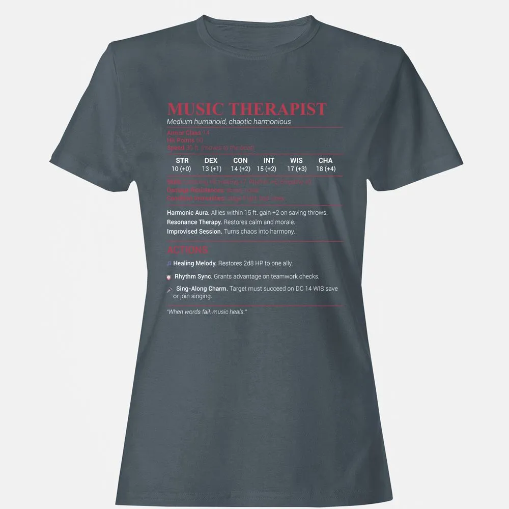 Music Therapist Women's T-Shirt - Charcoal - 3