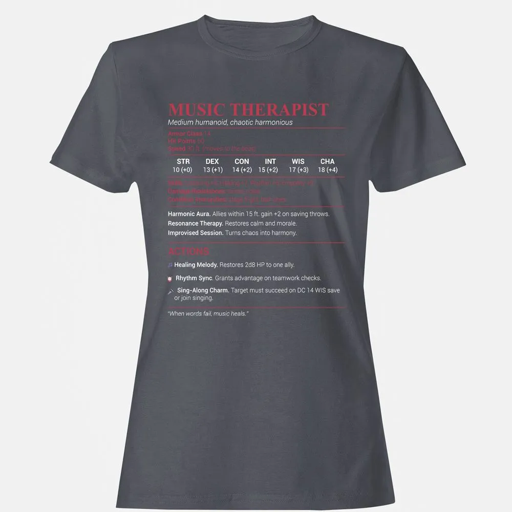 Music Therapist Women's T-Shirt - Dark Heather - 5