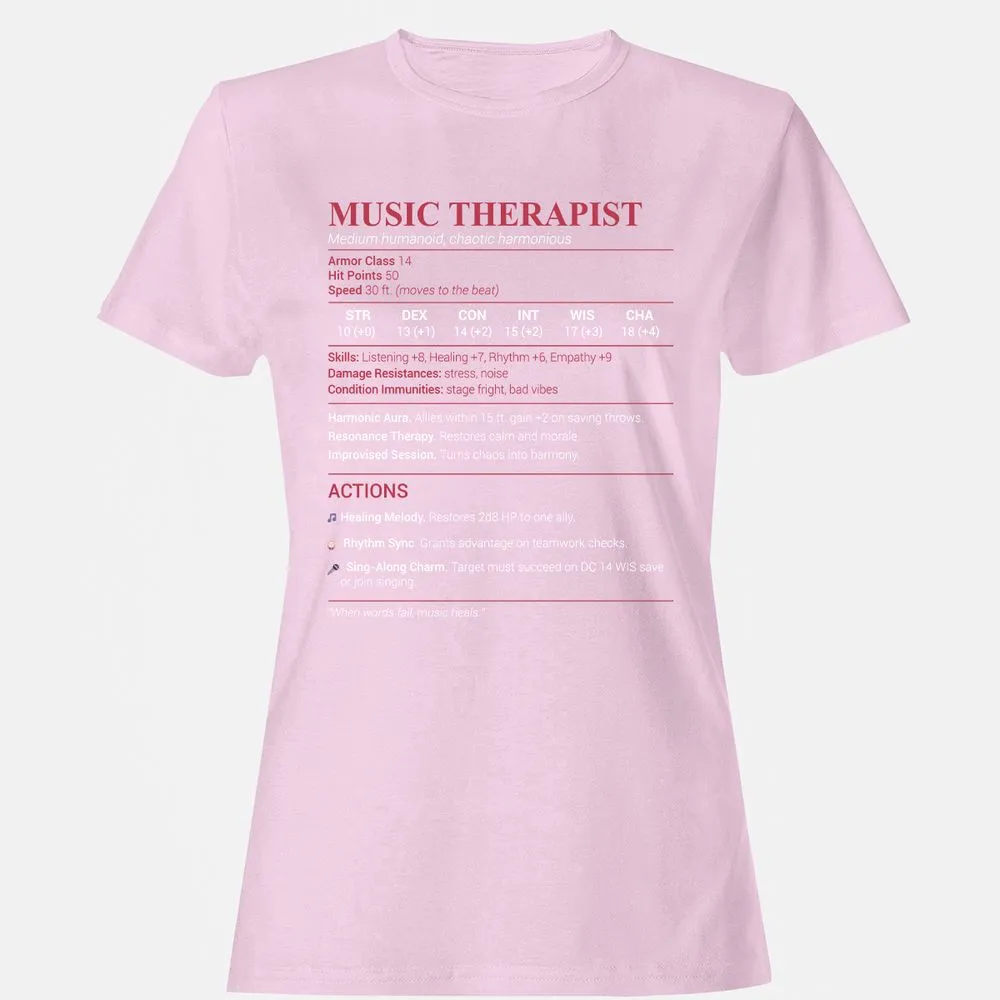 Music Therapist Women's T-Shirt - Light Pink - 9