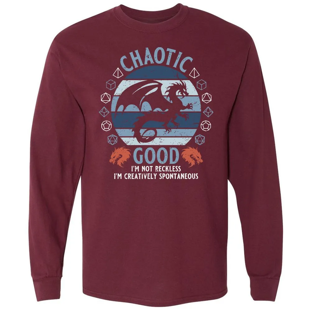 Chaotic Good 2 Long Sleeve T-Shirt - Maroon - 11