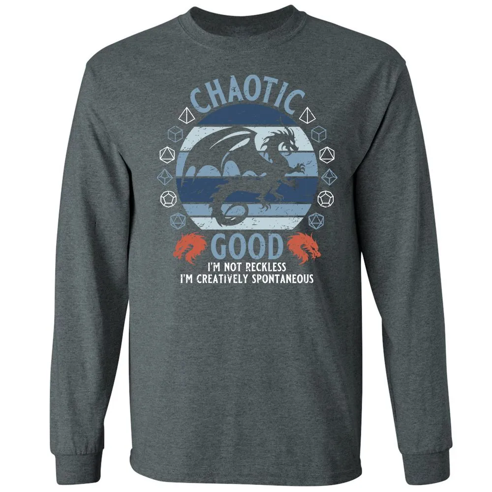 Chaotic Good 2 Long Sleeve T-Shirt - Dark Heather - 15