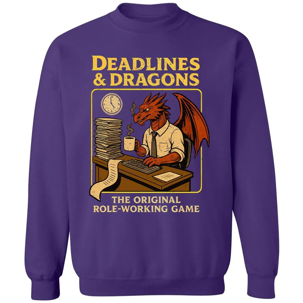 Deadlines & Dragons (Office Staff) Classic Unisex Sweatshirt - Purple - 6