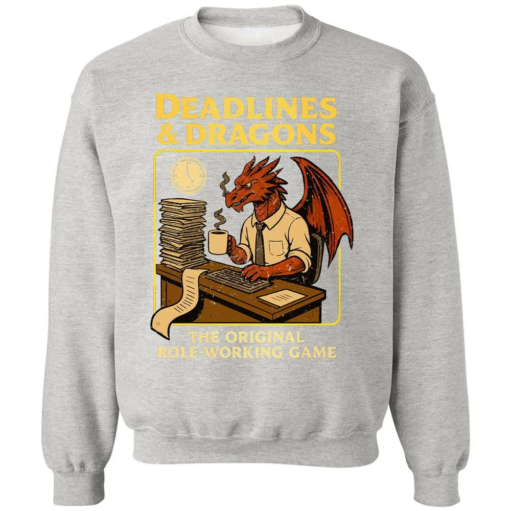 Deadlines & Dragons (Office Staff) Classic Unisex Sweatshirt - Ash - 8