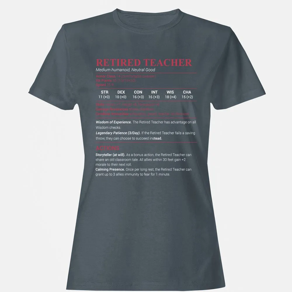 Retired Teacher Women's T-Shirt - Charcoal - 3