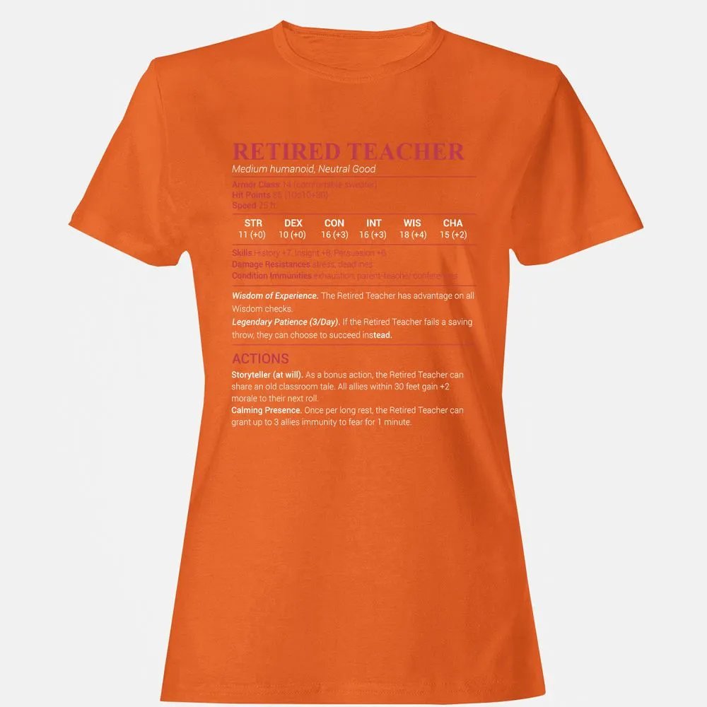 Retired Teacher Women's T-Shirt - Orange - 11