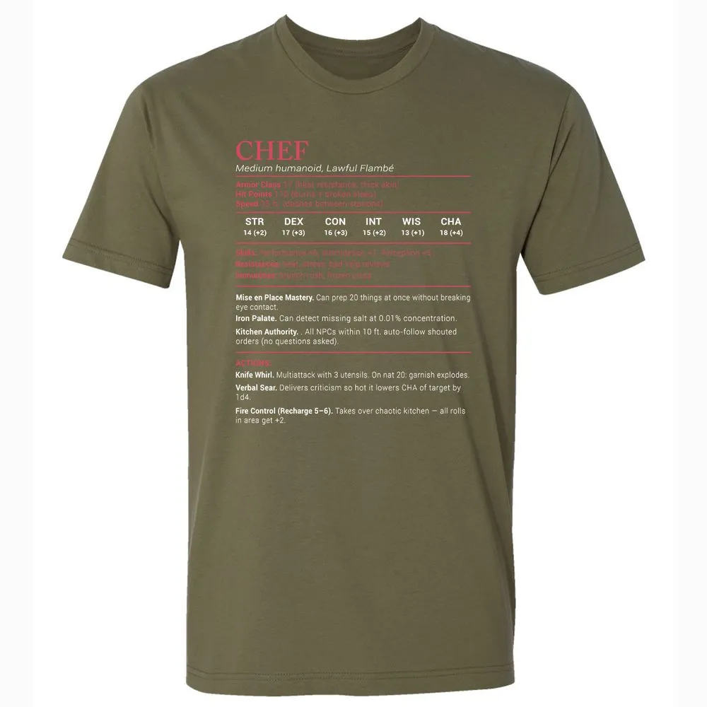 Chef Stats Premium Unisex T-Shirt - Military Green - 5