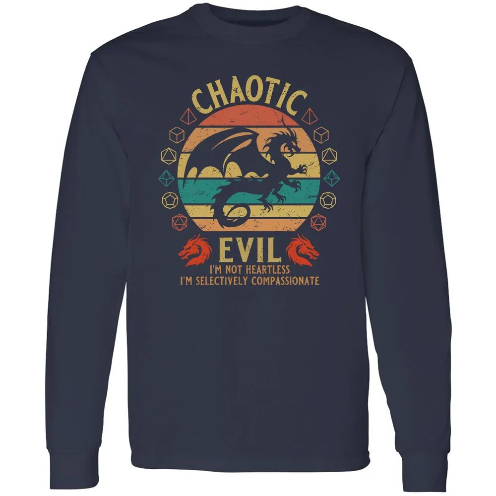Chaotic Evil Long Sleeve T-Shirt - Navy - 2