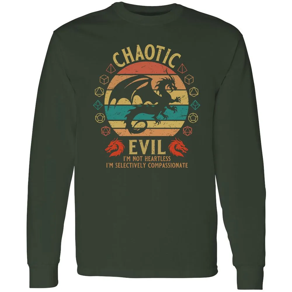 Chaotic Evil Long Sleeve T-Shirt - Forest Green - 4