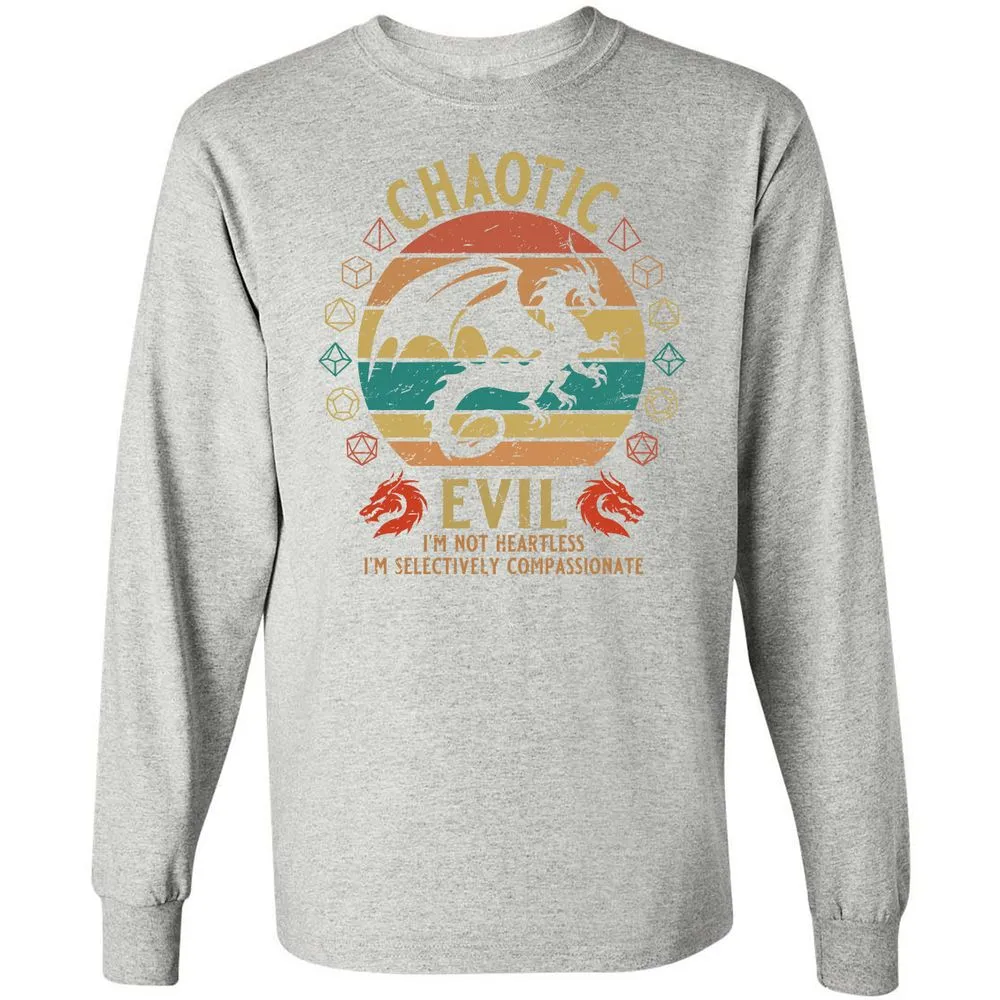 Chaotic Evil Long Sleeve T-Shirt - Ash - 7