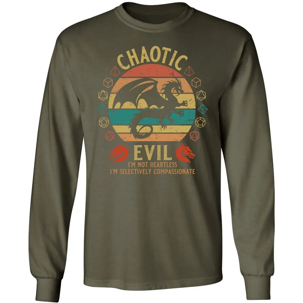 Chaotic Evil Long Sleeve T-Shirt - Military Green - 16