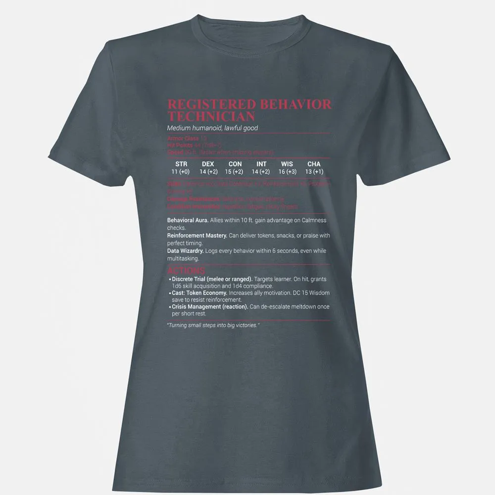 Registered Behavior Technician RBT Women's T-Shirt - Charcoal - 3