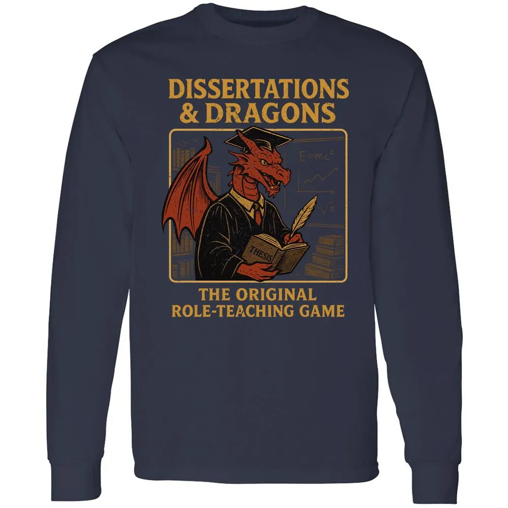 Disserations & Dragons Long Sleeve T-Shirt - Navy - 2