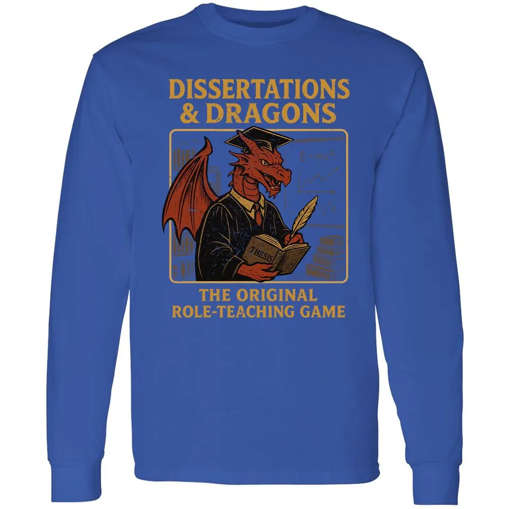 Disserations & Dragons Long Sleeve T-Shirt - Royal - 8