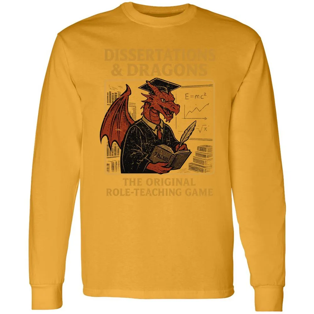 Disserations & Dragons Long Sleeve T-Shirt - Gold - 9