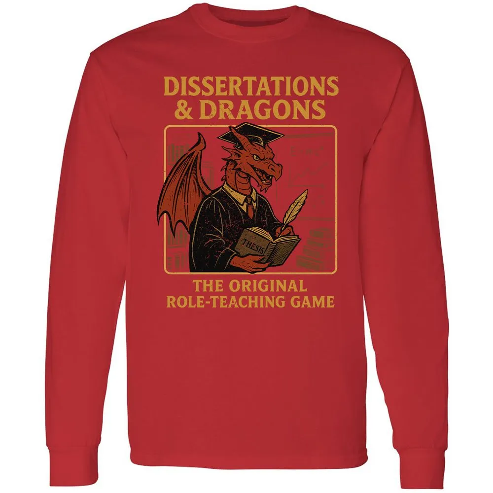 Disserations & Dragons Long Sleeve T-Shirt - Red - 14