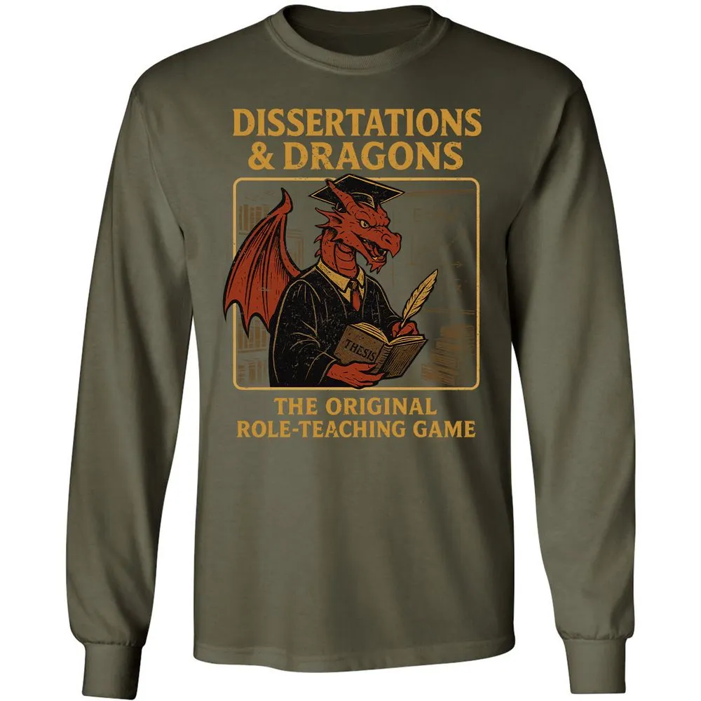 Disserations & Dragons Long Sleeve T-Shirt - Military Green - 16