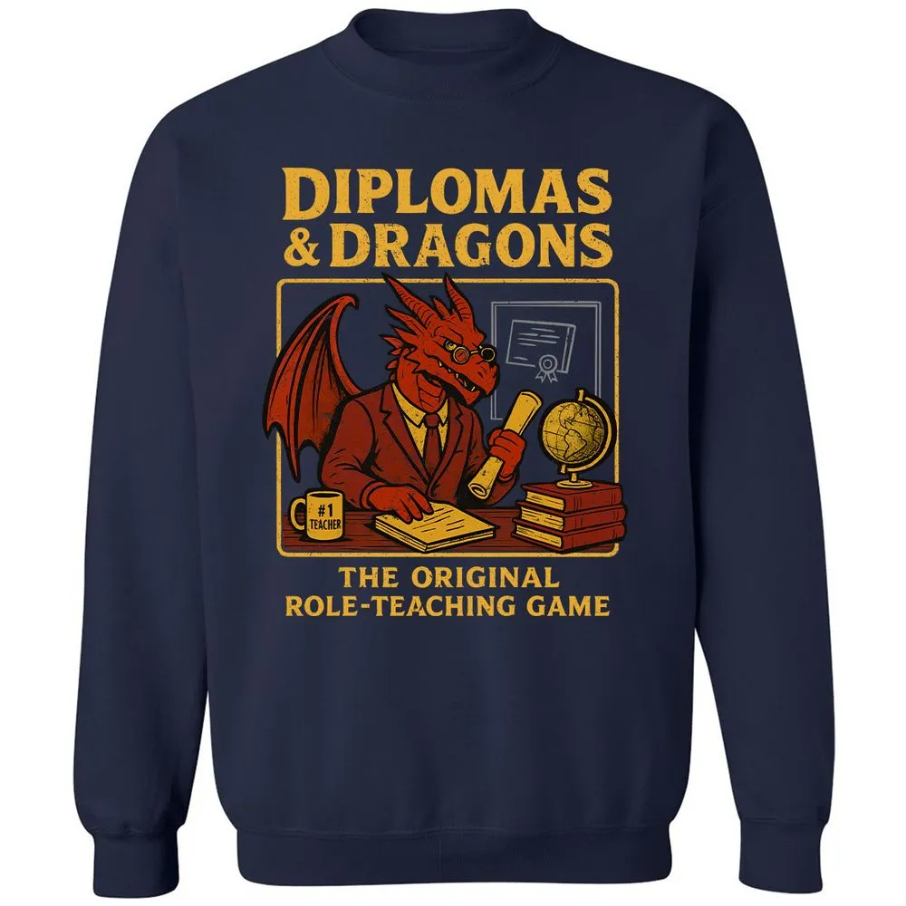 Diplomas & Dragons Classic Unisex Sweatshirt - Navy - 2