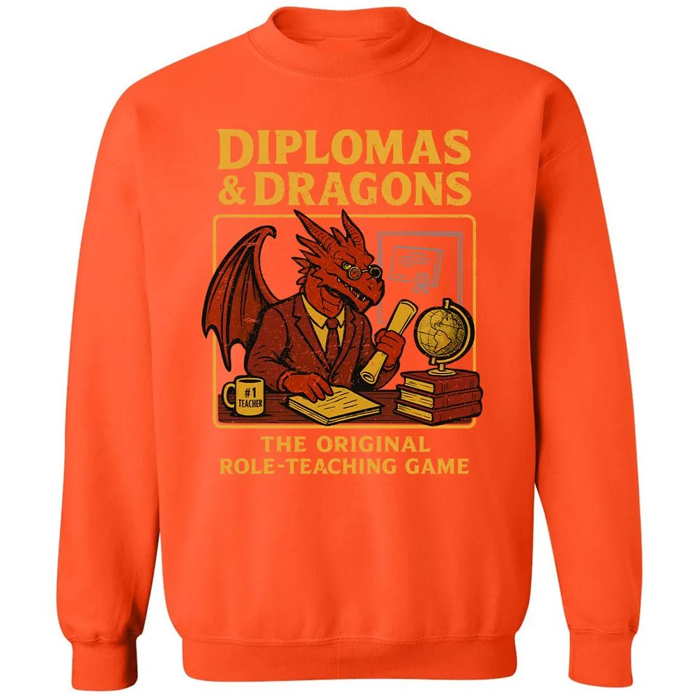 Diplomas & Dragons Classic Unisex Sweatshirt - Orange - 10