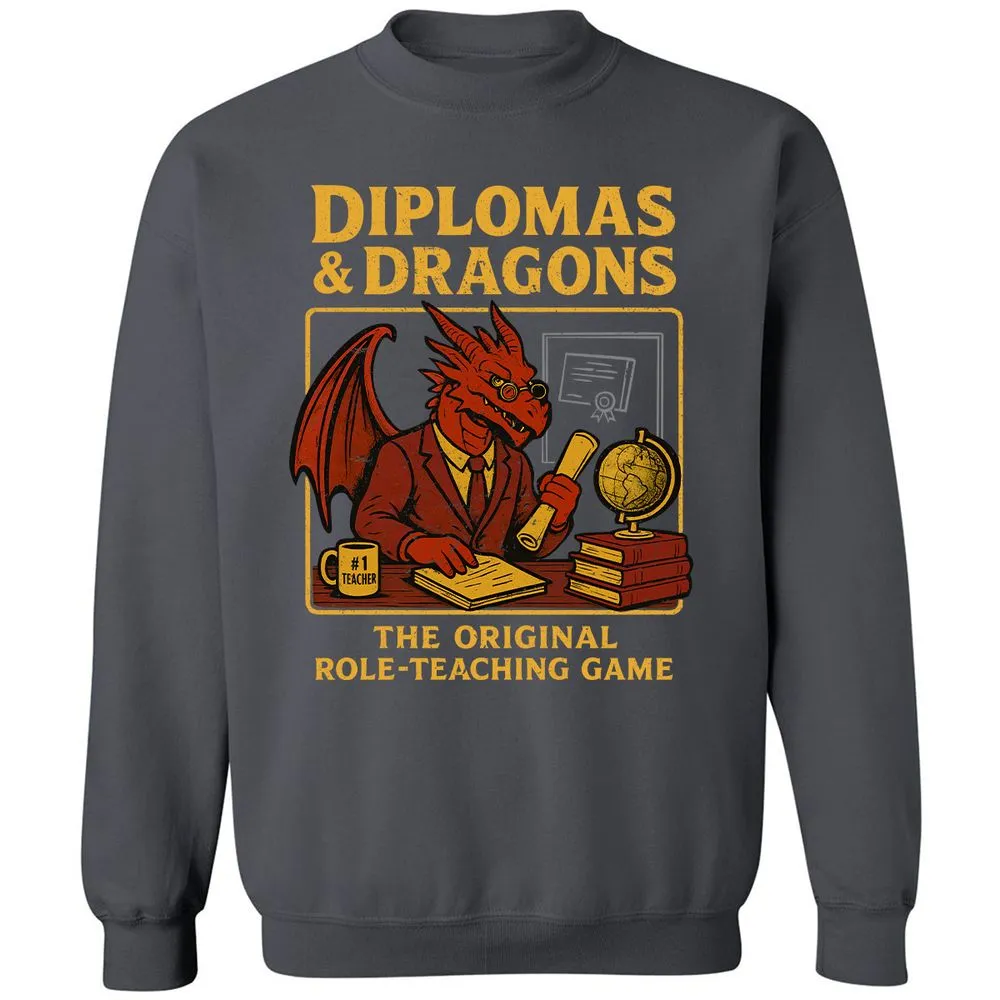 Diplomas & Dragons Classic Unisex Sweatshirt - Charcoal - 7
