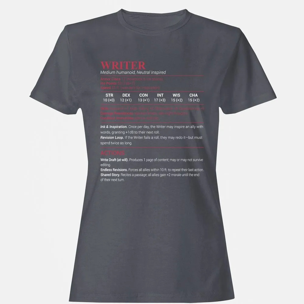 Writer Women's T-Shirt - Dark Heather - 5