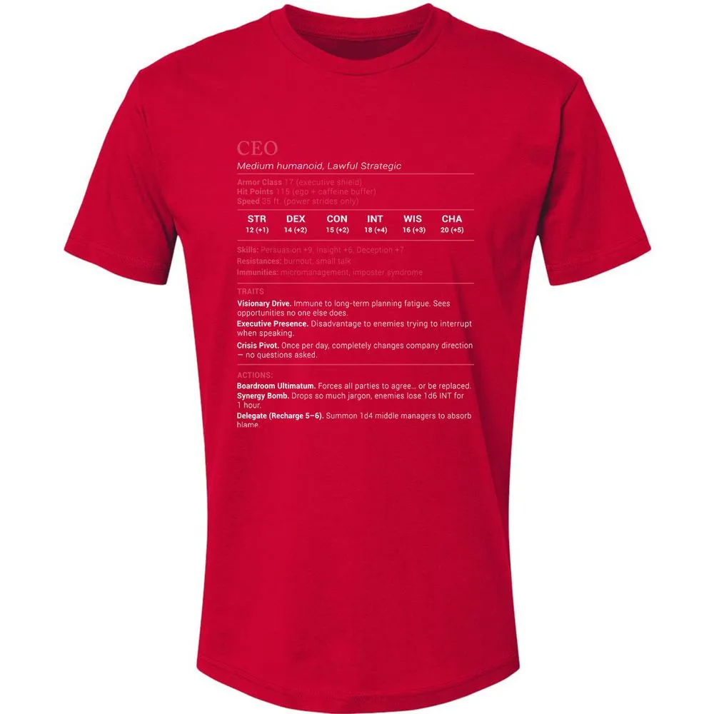 CEO Stats Premium Unisex T-Shirt - Red - 6