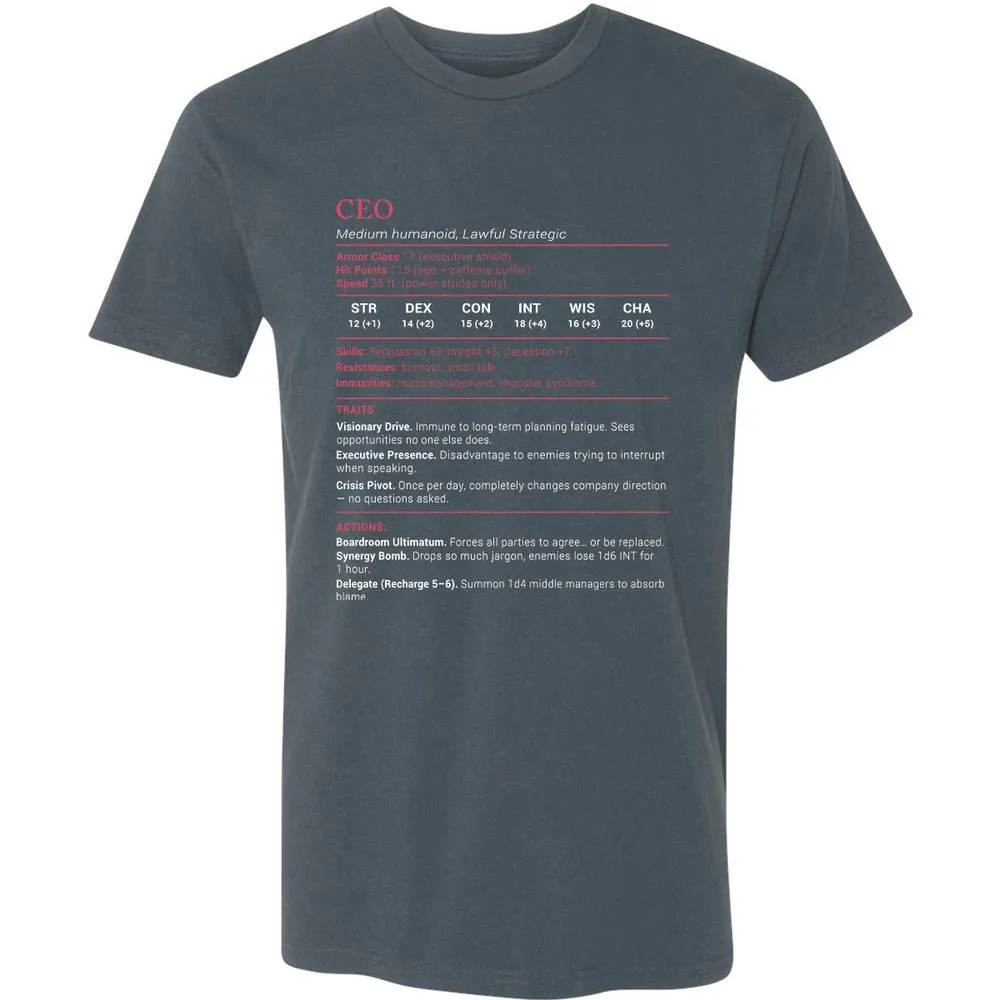 CEO Stats Premium Unisex T-Shirt - Indigo - 15