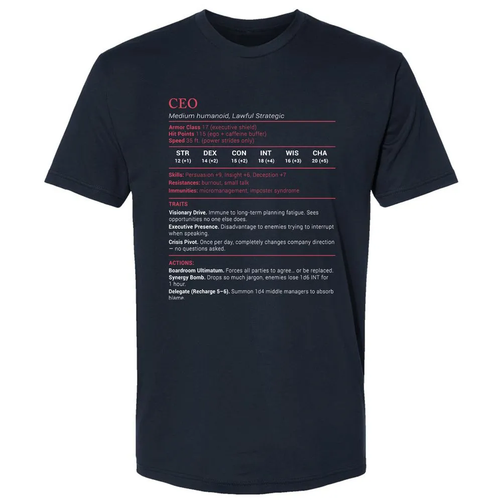 CEO Stats Premium Unisex T-Shirt - Midnight Navy - 2