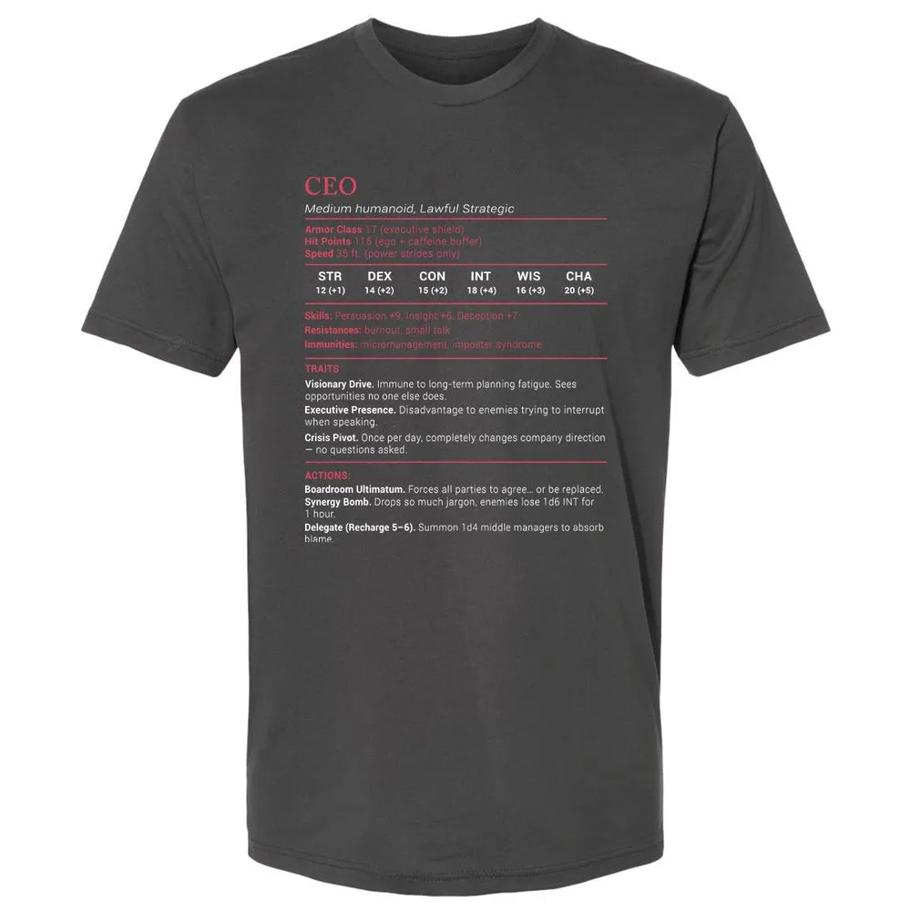 CEO Stats Premium Unisex T-Shirt - Heavy Metal - 8
