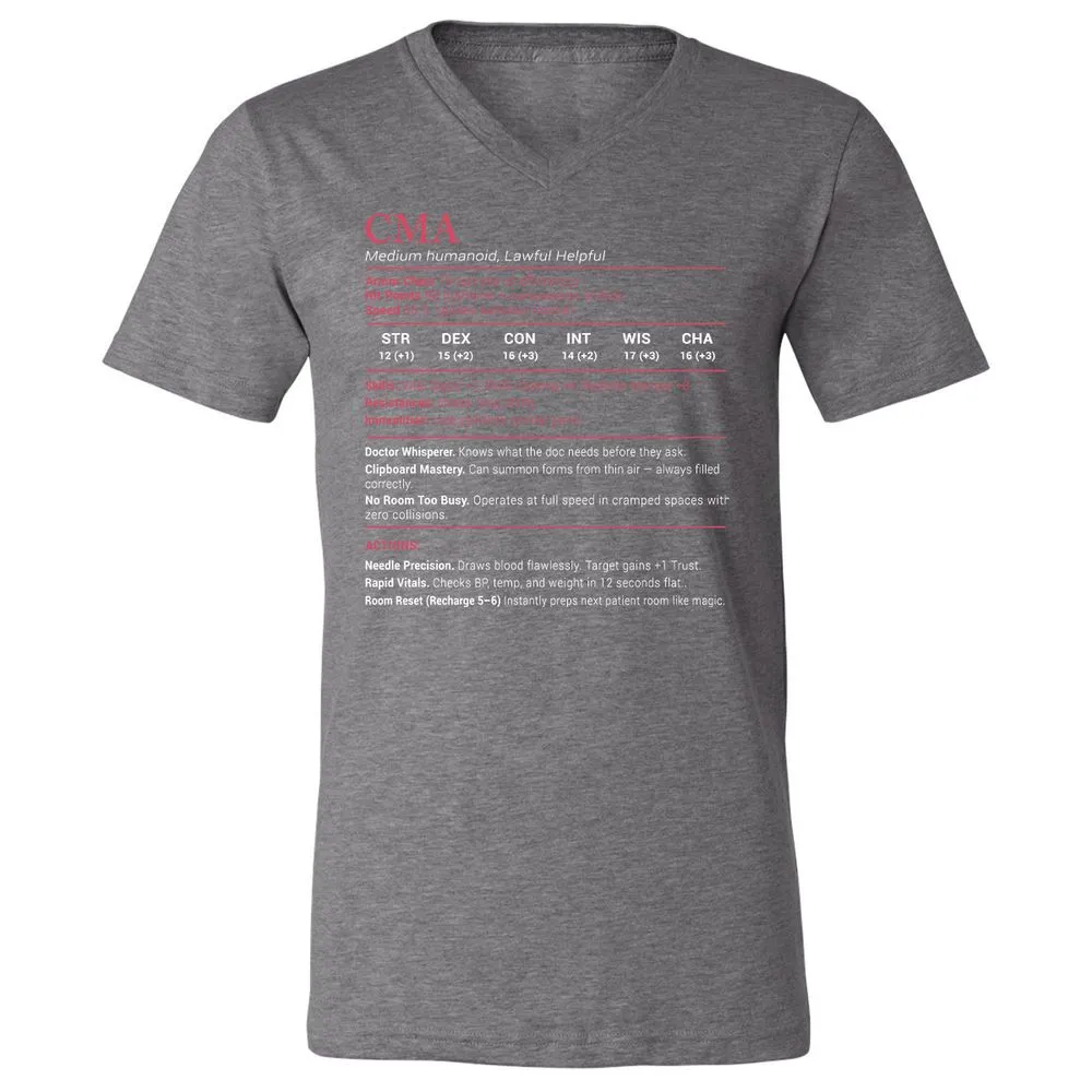 CMA Stats Unisex V-Neck T-Shirt - Deep Heather - 13