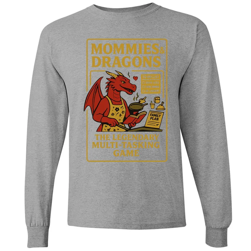 Mommies & Dragons Long Sleeve T-Shirt - Graphite Heather - 6