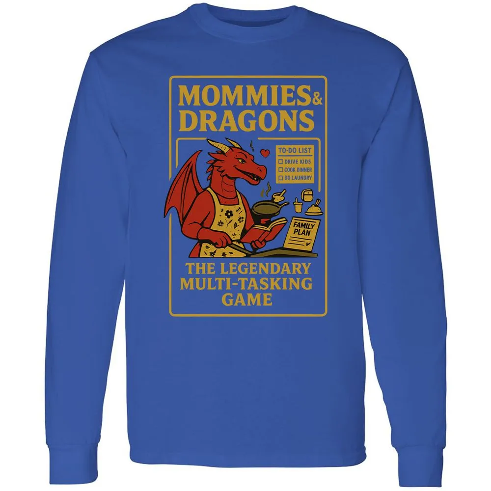 Mommies & Dragons Long Sleeve T-Shirt - Royal - 8