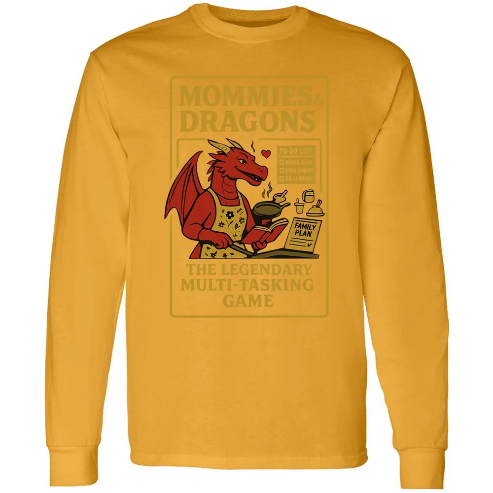 Mommies & Dragons Long Sleeve T-Shirt - Gold - 9