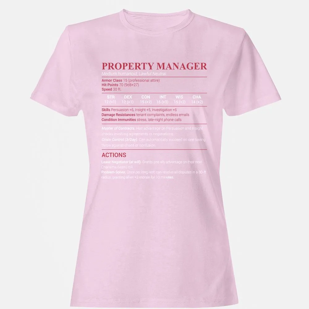 Property Manager Women's T-Shirt - Light Pink - 9