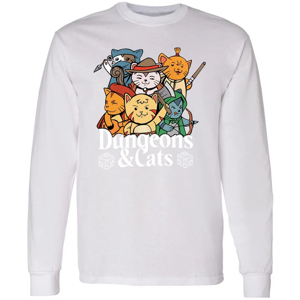 Dungeons & Cats Long Sleeve T-Shirt - White - 5