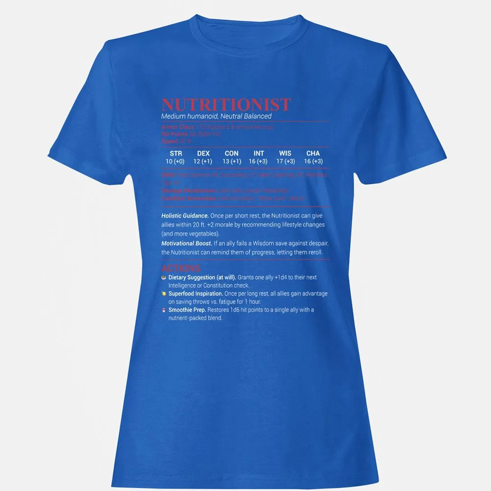 Nutritionist Women's T-Shirt - Royal - 14