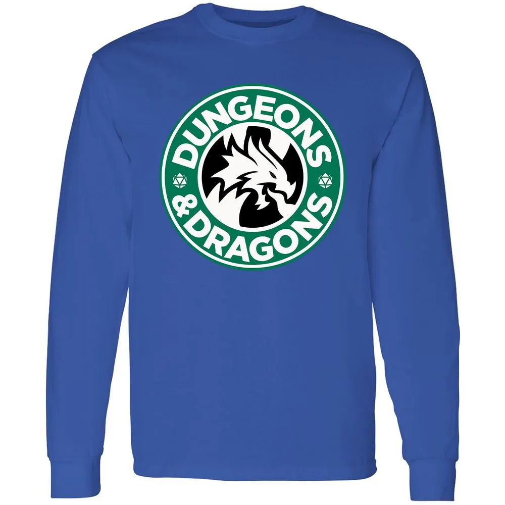 D&D Coffee Long Sleeve T-Shirt - Royal - 8