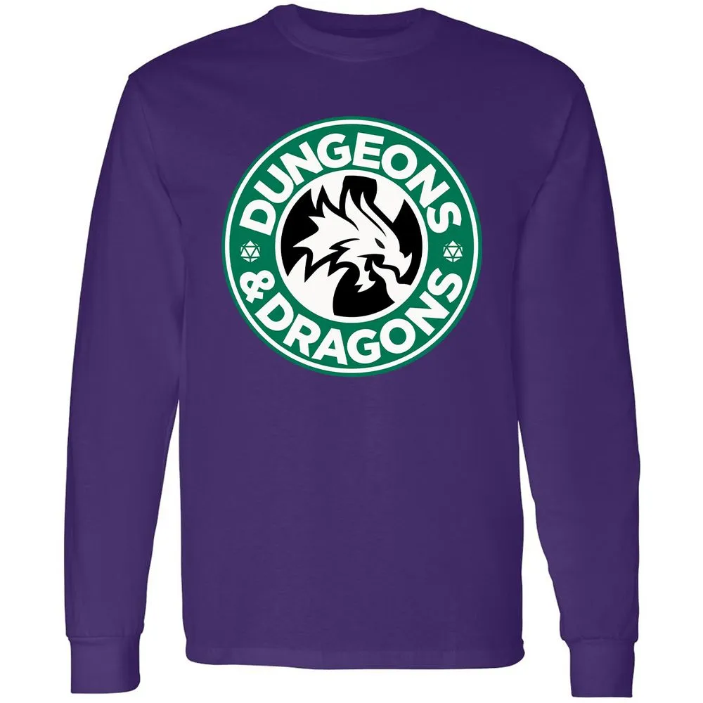 D&D Coffee Long Sleeve T-Shirt - Purple - 13