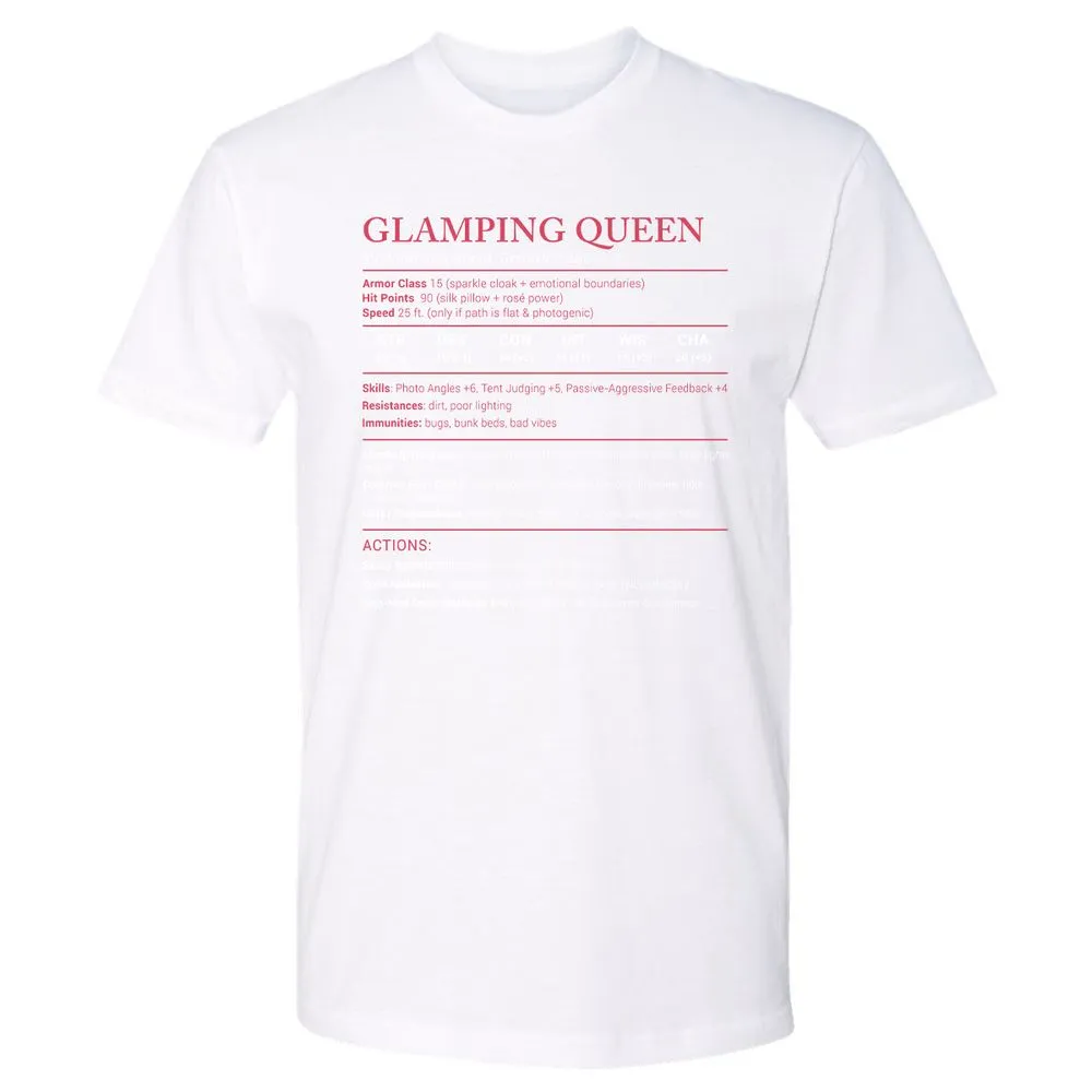 Glamping Queen Stats Premium Unisex T-Shirt - White - 4