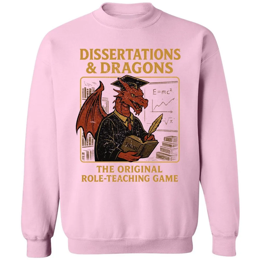 Disserations & Dragons Classic Unisex Sweatshirt - Light Pink - 3