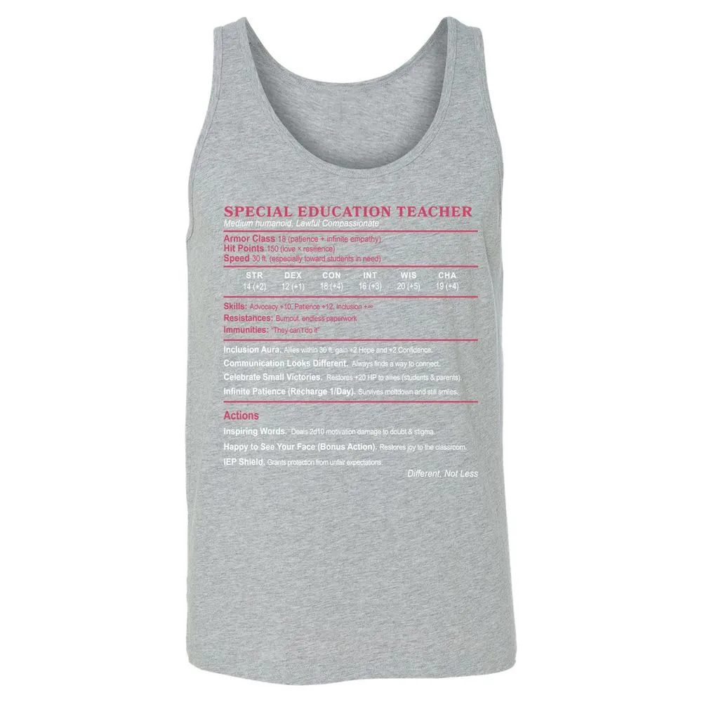 Special Education Teacher Unisex Jersey Tank - Athletic Heather - 4