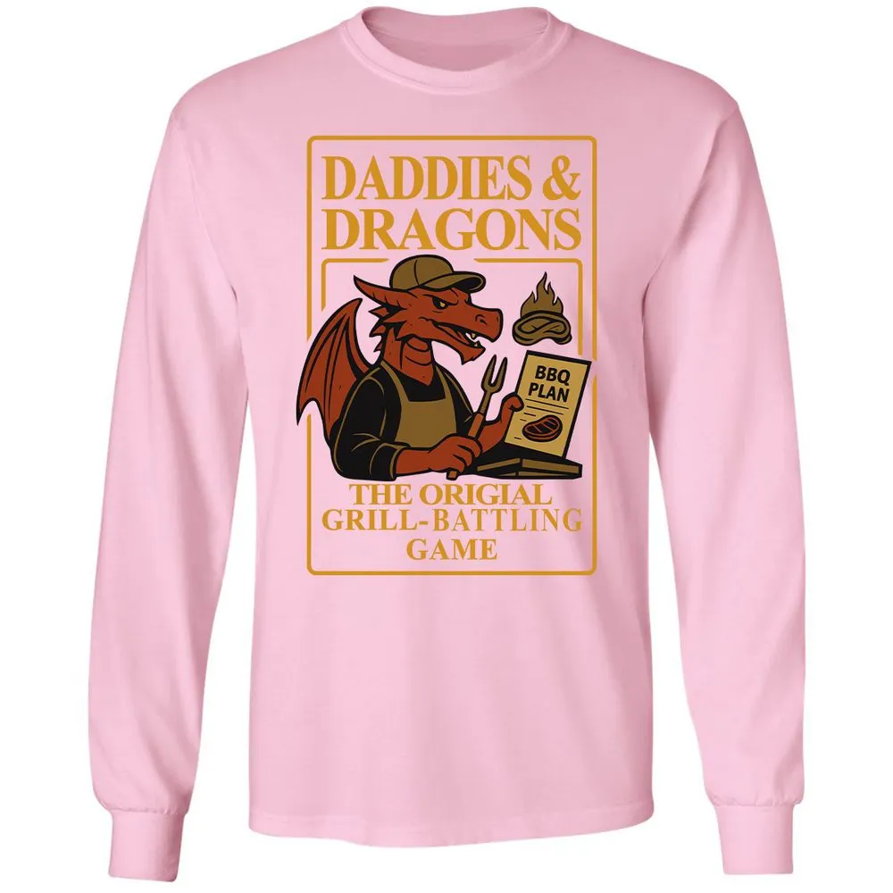 Daddies & Dragons Long Sleeve T-Shirt - Light Pink - 3