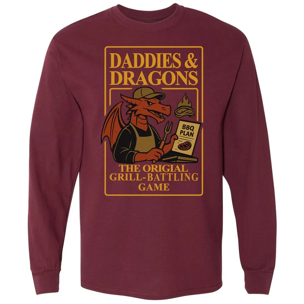 Daddies & Dragons Long Sleeve T-Shirt - Maroon - 11
