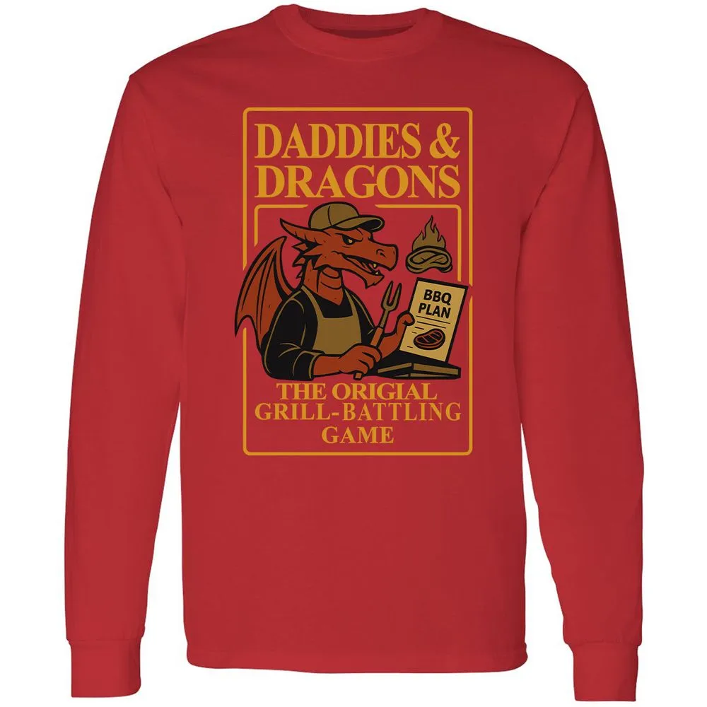 Daddies & Dragons Long Sleeve T-Shirt - Red - 14