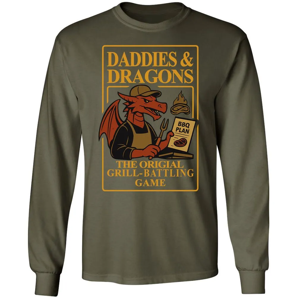 Daddies & Dragons Long Sleeve T-Shirt - Military Green - 16