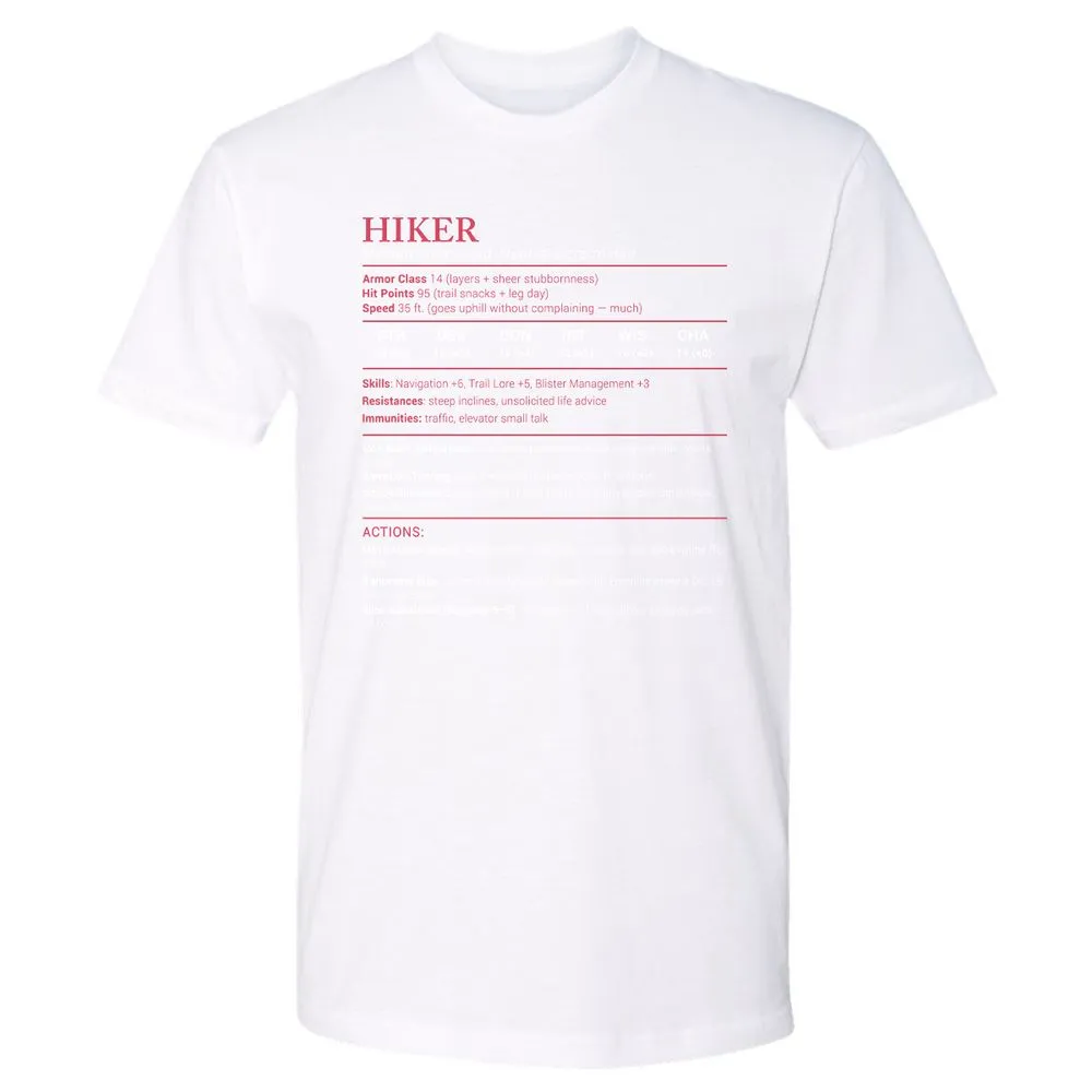 Hiker Stats Premium Unisex T-Shirt - White - 4
