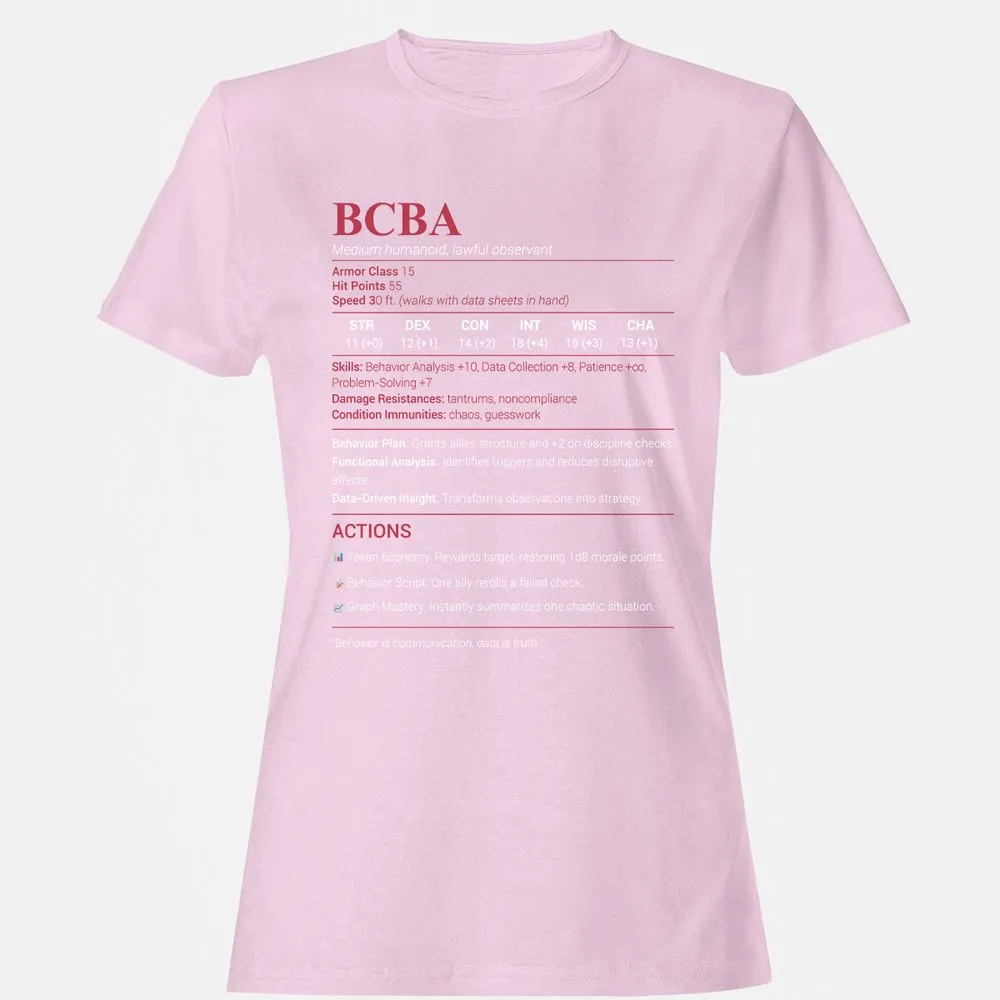 BCBA Women's T-Shirt - Light Pink - 9