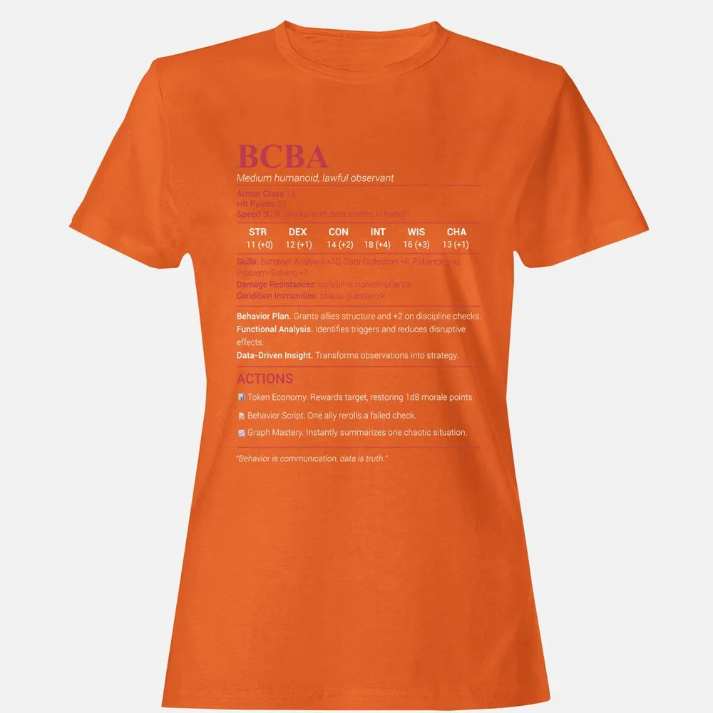 BCBA Women's T-Shirt - Orange - 11