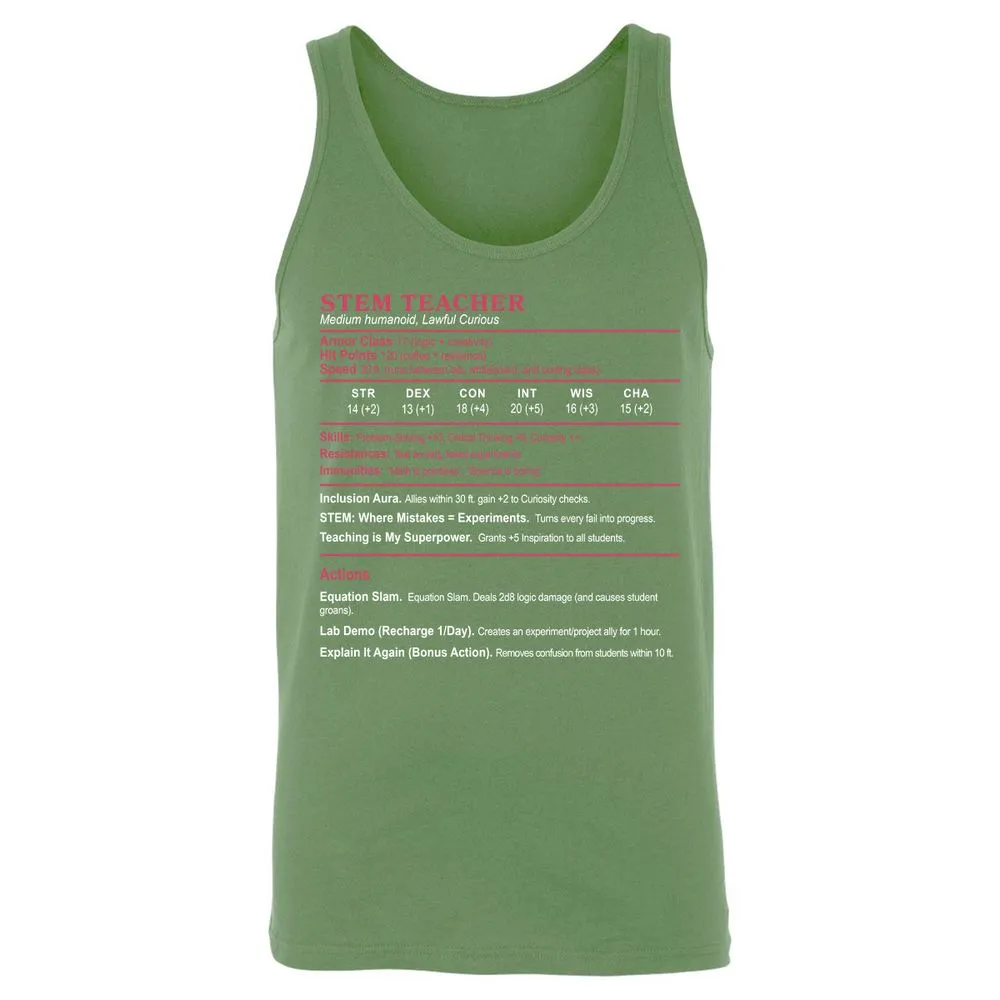 STEM TEACHER Unisex Jersey Tank - Leaf - 10