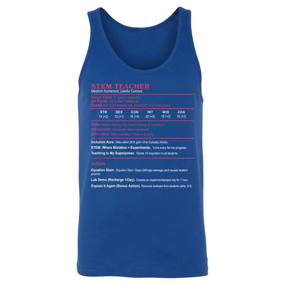 STEM TEACHER Unisex Jersey Tank - True Royal - 13